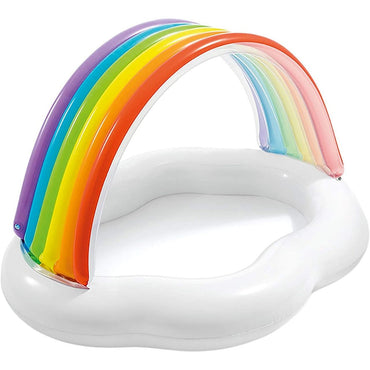 INTEX Inflatable Rainbow Canopy Pool For Babies 4ft 8in x 3ft 11in x 2ft 9in (1ft Depth)